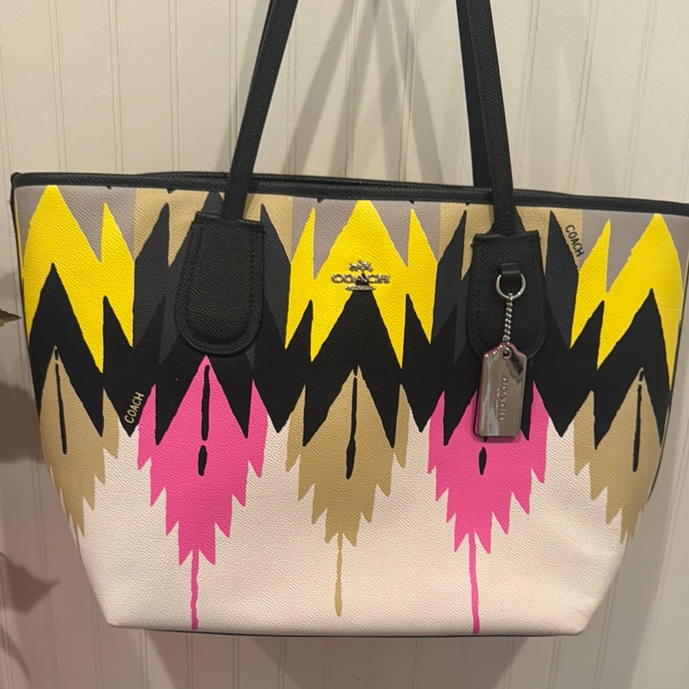 Coach Yellow and Black Tote Bag